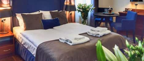 Premium bedding, soundproofing, free WiFi, bed sheets