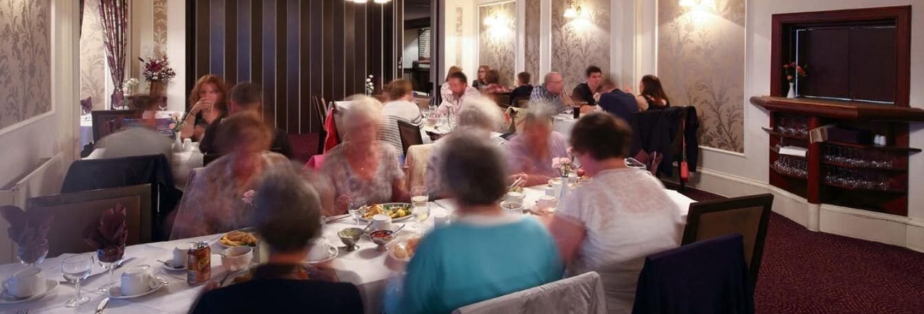 breakfast, lunch and dinner served