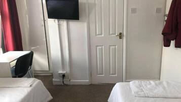 Desk, blackout drapes, iron/ironing board, free WiFi