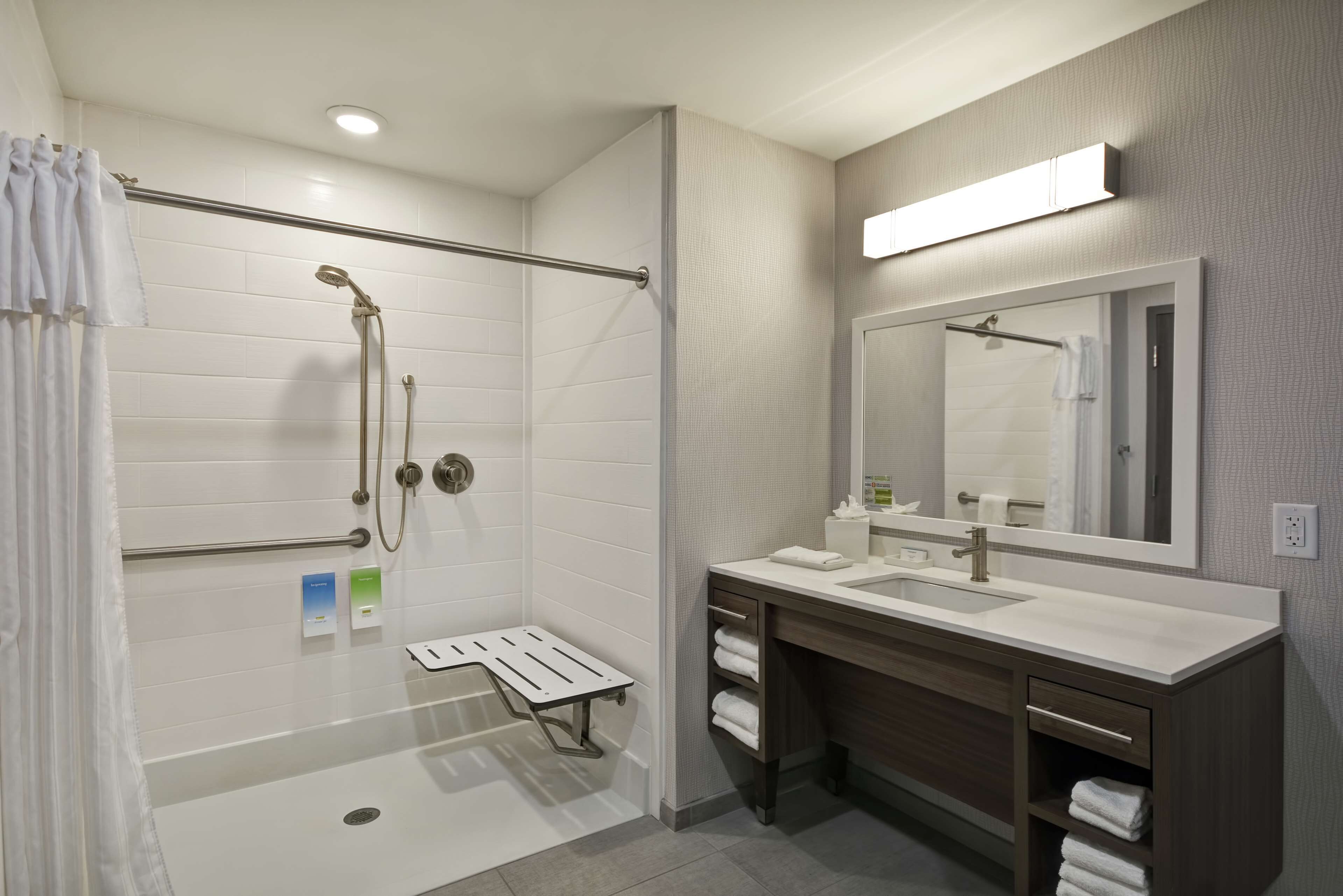 suite, 1 king bed, accessible (roll-in shower) | bathroom shower