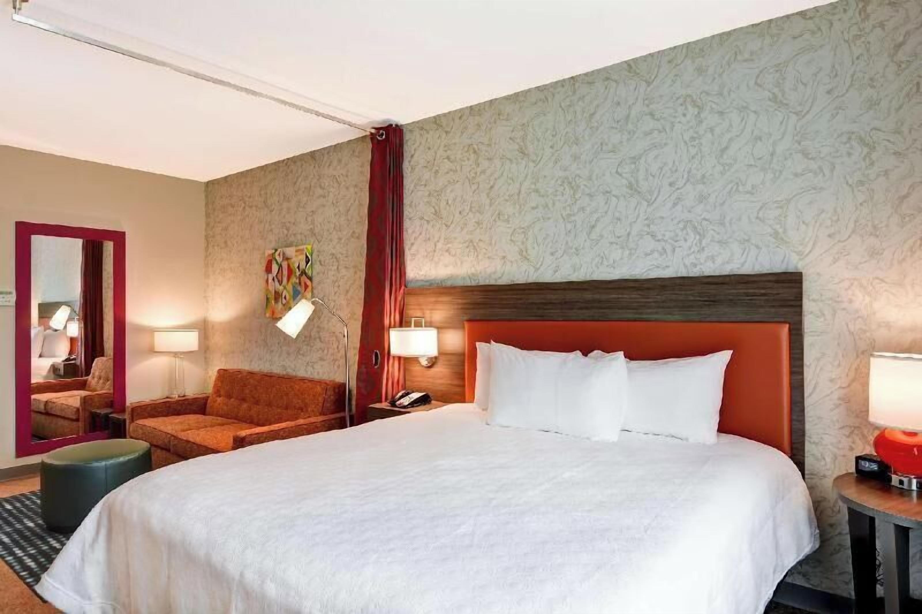 Premium bedding, down comforters, desk, laptop workspace