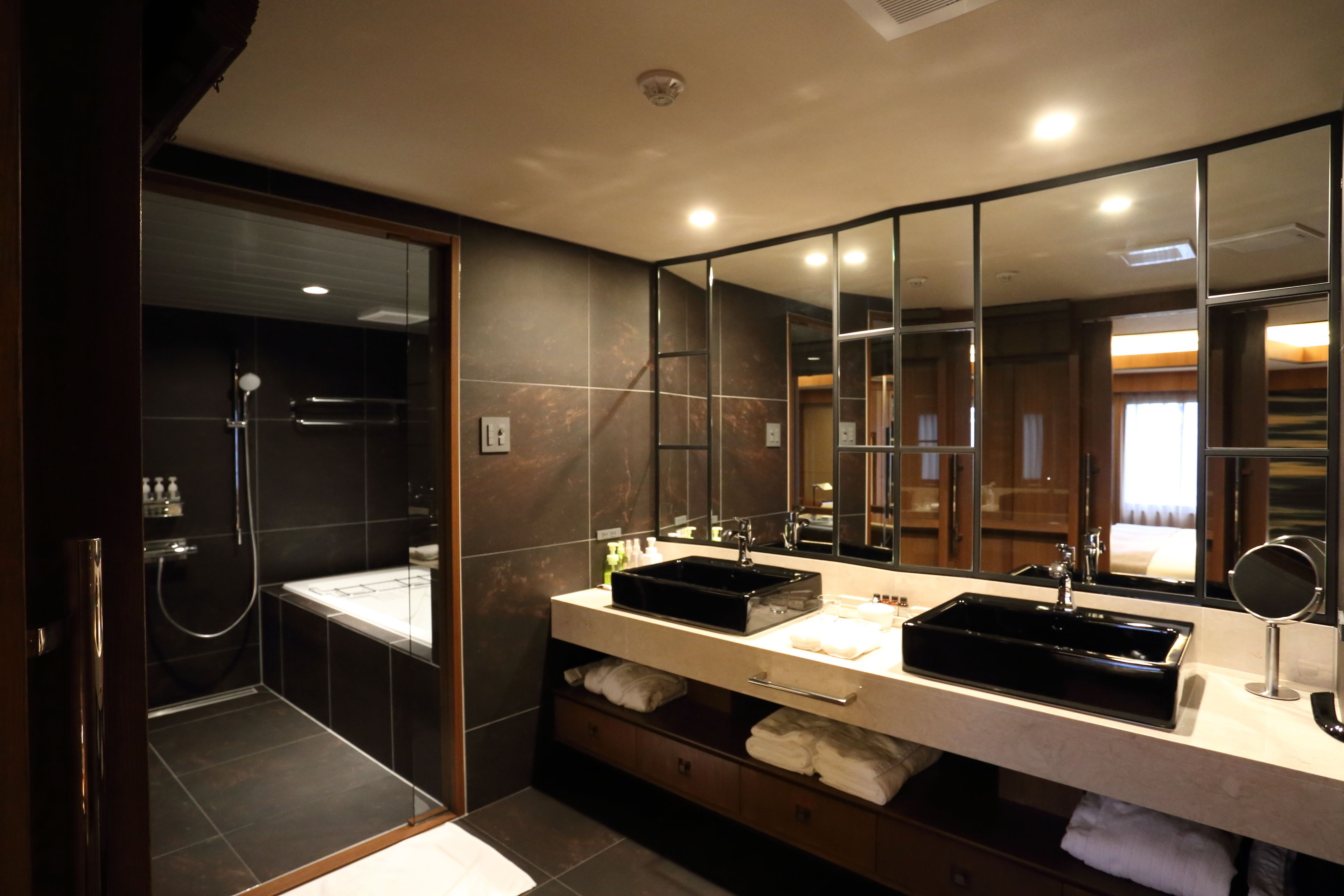 free toiletries, hair dryer, slippers, bidet