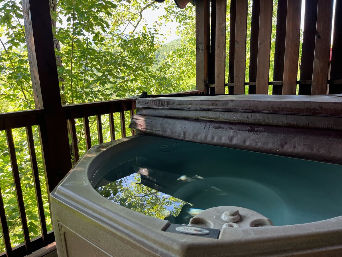 Photo 46 of You'll have the views in this 3 BR/3 BA true log chalet with 2200 square feet and all the amenities.