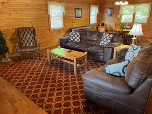 TV, fireplace - You'll have the views in this 3 BR/3 BA true log chalet with 2200 square feet and all the amenities. (Gatlinburg)