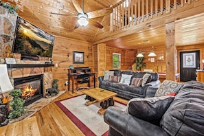 TV, fireplace, DVD player