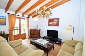 TV, fireplace, DVD player, books