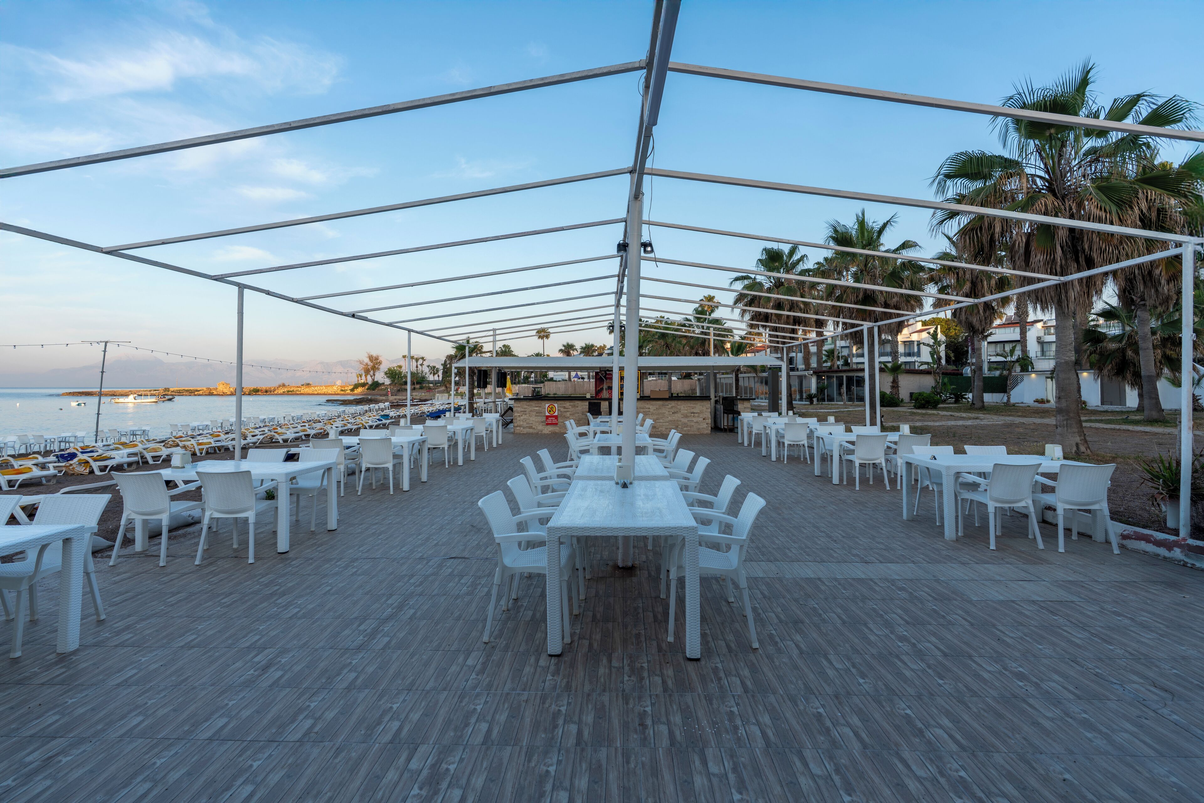 Private beach nearby, sun loungers, beach umbrellas, beach bar