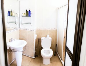 Apartment, 3 Bedrooms | Bathroom | Shower, hair dryer, towels