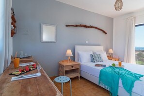 Chambre Double Premium, 1 chambre, non-fumeurs, en front de mer | Draps en coton égyptien, literie de qualité supérieure