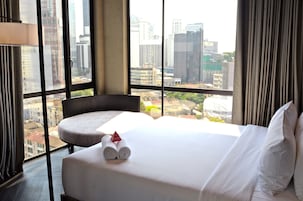 Loftíbúð (THE ASCEND) | 1 svefnherbergi, öryggishólf í herbergi, ókeypis þráðlaus nettenging