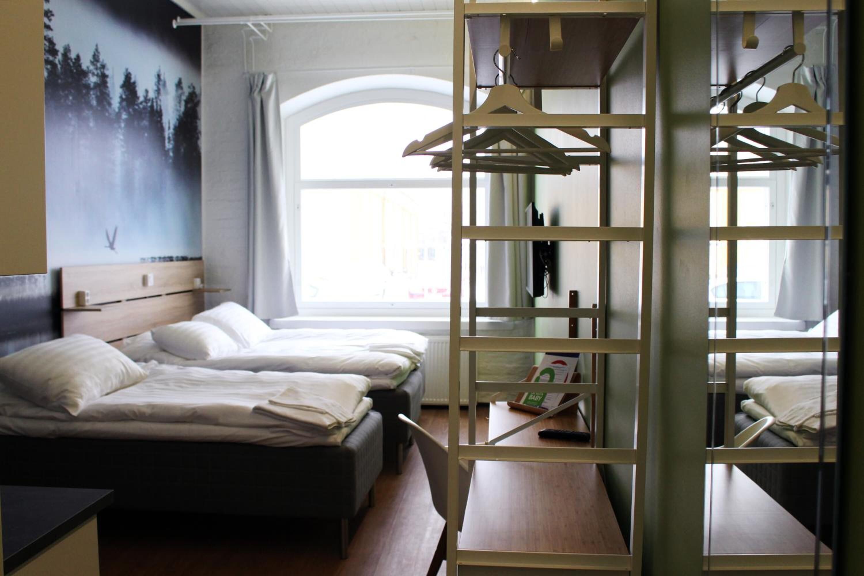 desk, blackout curtains, free wifi, bed sheets