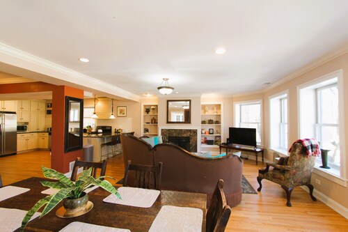 Vintage charm with open concept floor plan, great for entertaining and families.