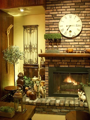 Living room gas fireplace