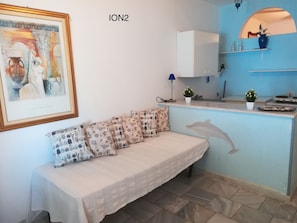 Maison, 1 chambre, vue sur la mer (3 pax) | Salle de séjour