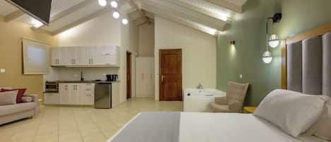 Suite, Jetted Tub | Premium bedding, in-room safe, desk, soundproofing