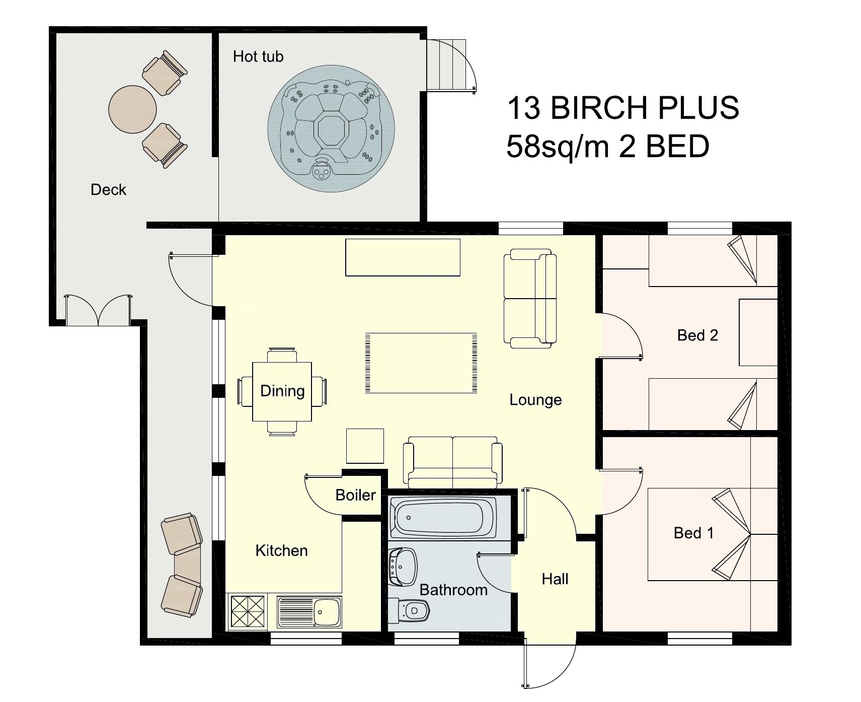 小屋, 多張床 | 樓層平面圖
