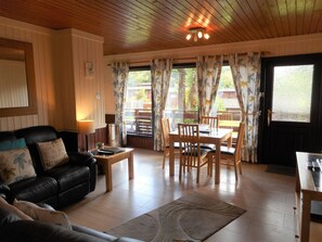 Cabin, Multiple Beds | Living room | 30-inch TV with digital channels, DVD player - Birch Lodge 13 with Hot Tub (Newton Stewart)