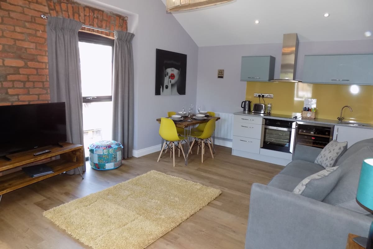 Apartamento, 1 cama de matrimonio grande (Apartment 4) | Zona de estar | Una Smart TV