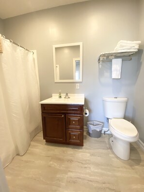 Ducha, secador de pelo, toallas