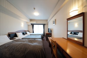 Desk, free WiFi, bed sheets