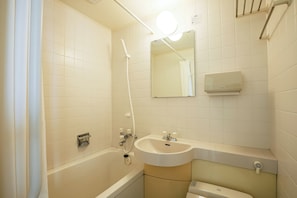 Semi Double Room (With bath) Non Smoking | Bathroom | Combined shower/tub, hair dryer, slippers, electronic bidet
