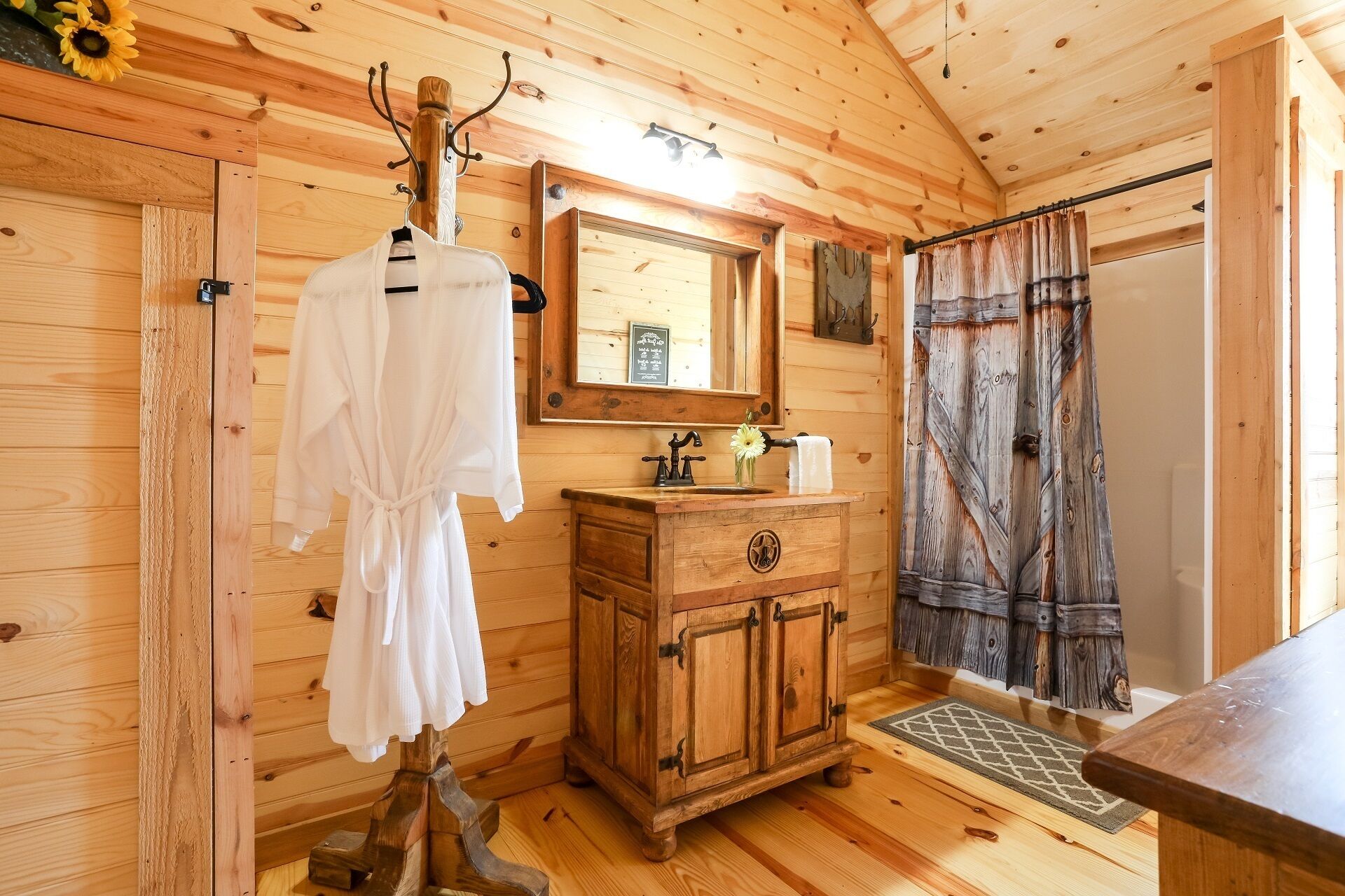 Shower, towels, soap, shampoo