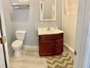 Shower, hair dryer, towels - Watkins Glen 3-Bedroom Suites Unit 3 (Watkins Glen)