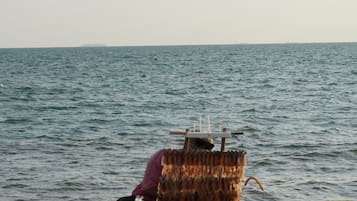 在海灘附近