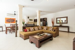 TV, DVD player, stereo