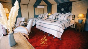 Luxury Tent | In-room safe, iron/ironing board (on request), rollaway beds (surcharge) - Luxury Camp Chebbi (Taouz)