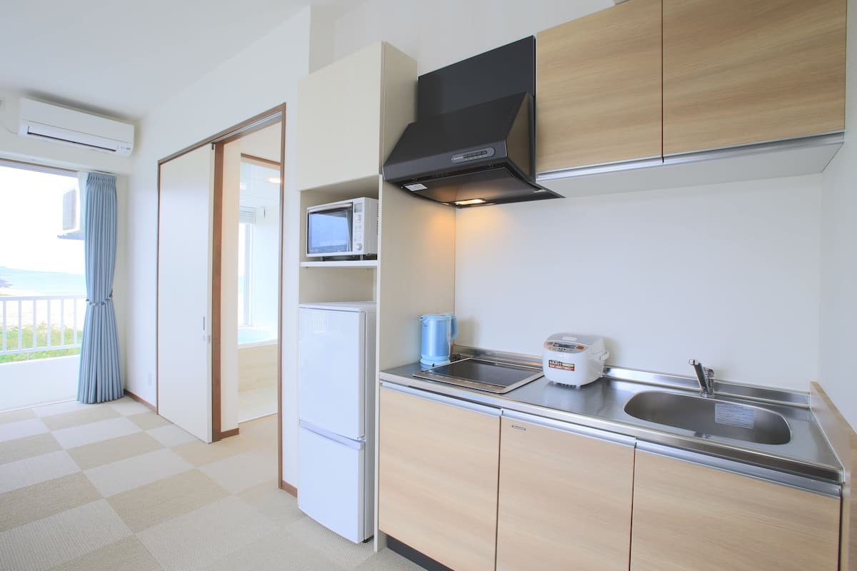 condo, multiple beds, ocean view | private kitchenette | fridge, coffee/tea maker, electric kettle