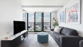 Apartment, 2 Bedrooms | Living area | 49-inch LCD TV with digital channels, TV, Netflix