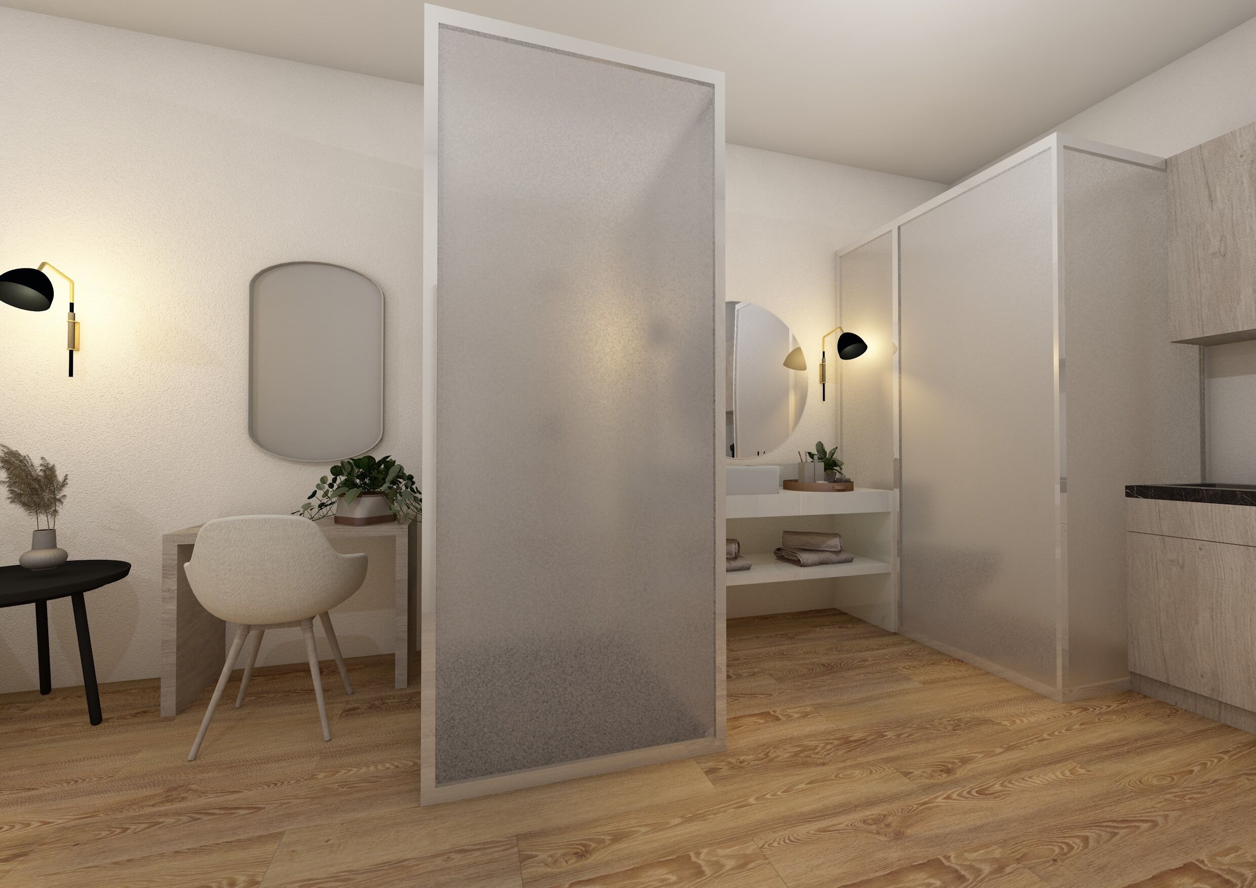 Exclusive Apartment, 1 King Bed, Non Smoking, Sea View | Bathroom | Shower, rainfall showerhead, designer toiletries, hair dryer