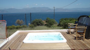 Villa, 3 Bedrooms, Hot Tub, Sea View (Trapeza) | Terrace/patio