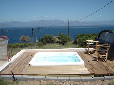 Villa, 3 Bedrooms, Hot Tub, Sea View (Trapeza) | Terrace/patio