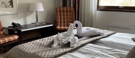 Blackout curtains, iron/ironing board, free WiFi, bed sheets