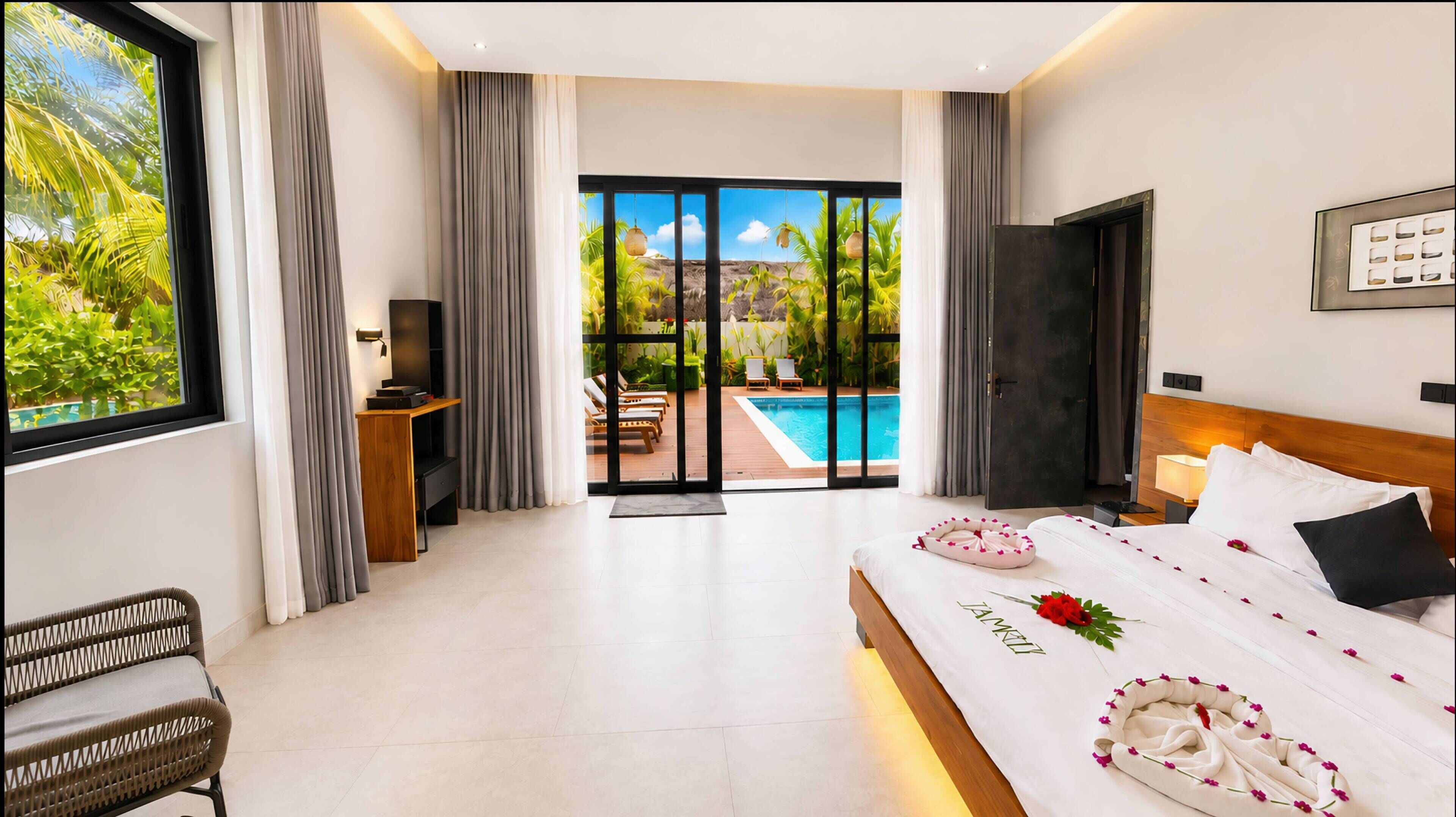 Zoi Beach Luxury Villa | Coffres-forts dans les chambres, Wi-Fi gratuit, draps fournis