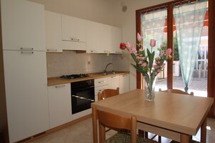 Classic Apartment, 2 Bedrooms | Private kitchen | Full-size fridge