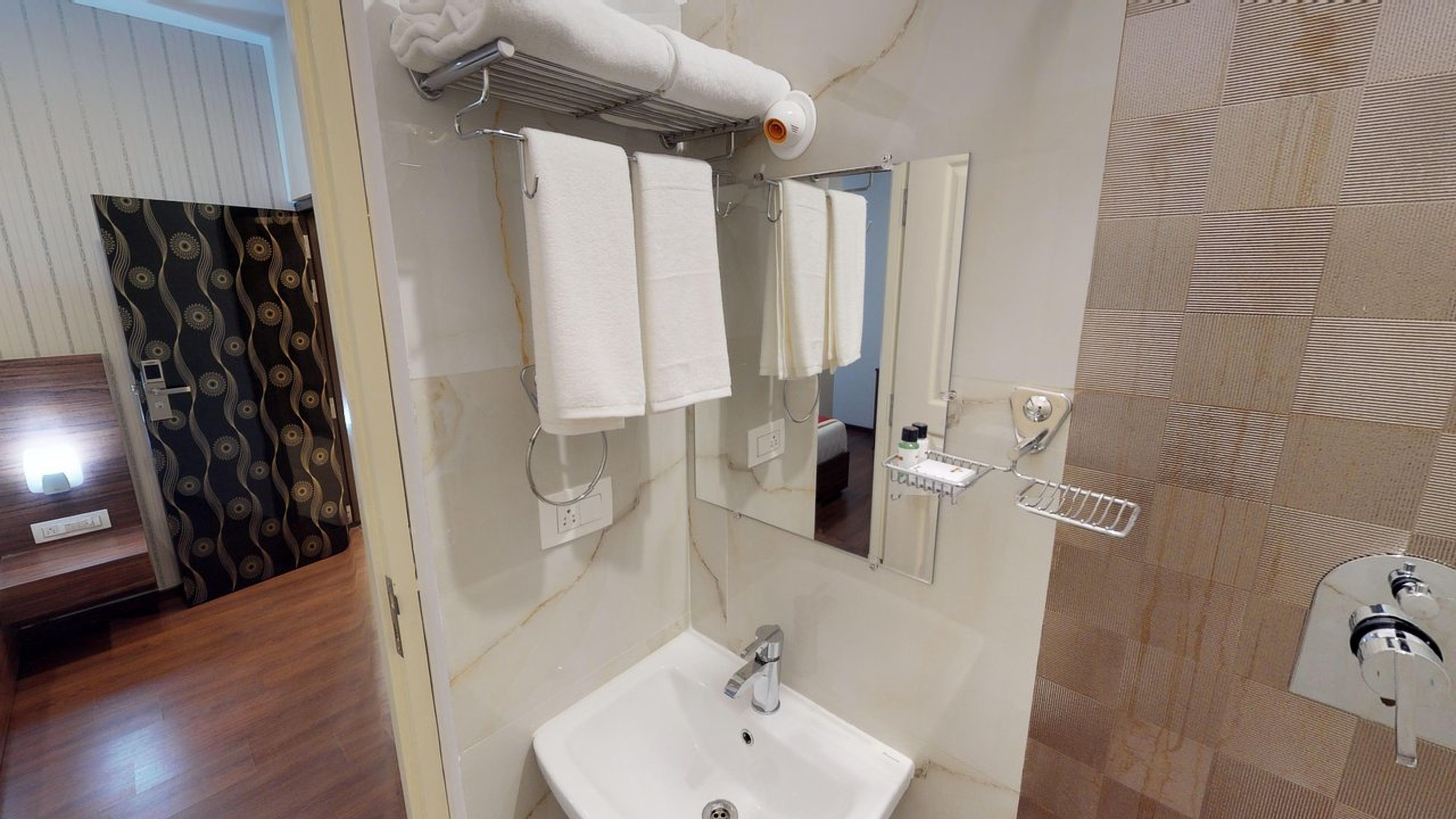 superior room | bathroom | shower, rainfall showerhead, free toiletries, hair dryer