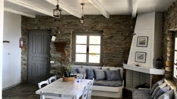 Traditional Villa, 2 Bedrooms, 2 Bathrooms, Sea Facing | Living area | Flat-screen TV