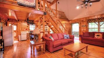 Cabin, 1 Bedroom | Living room | TV