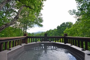 Cabin, 1 Bedroom | Outdoor spa tub - Soaring Eagle 1 Bedroom Cabin by Redawning (Bryson City)