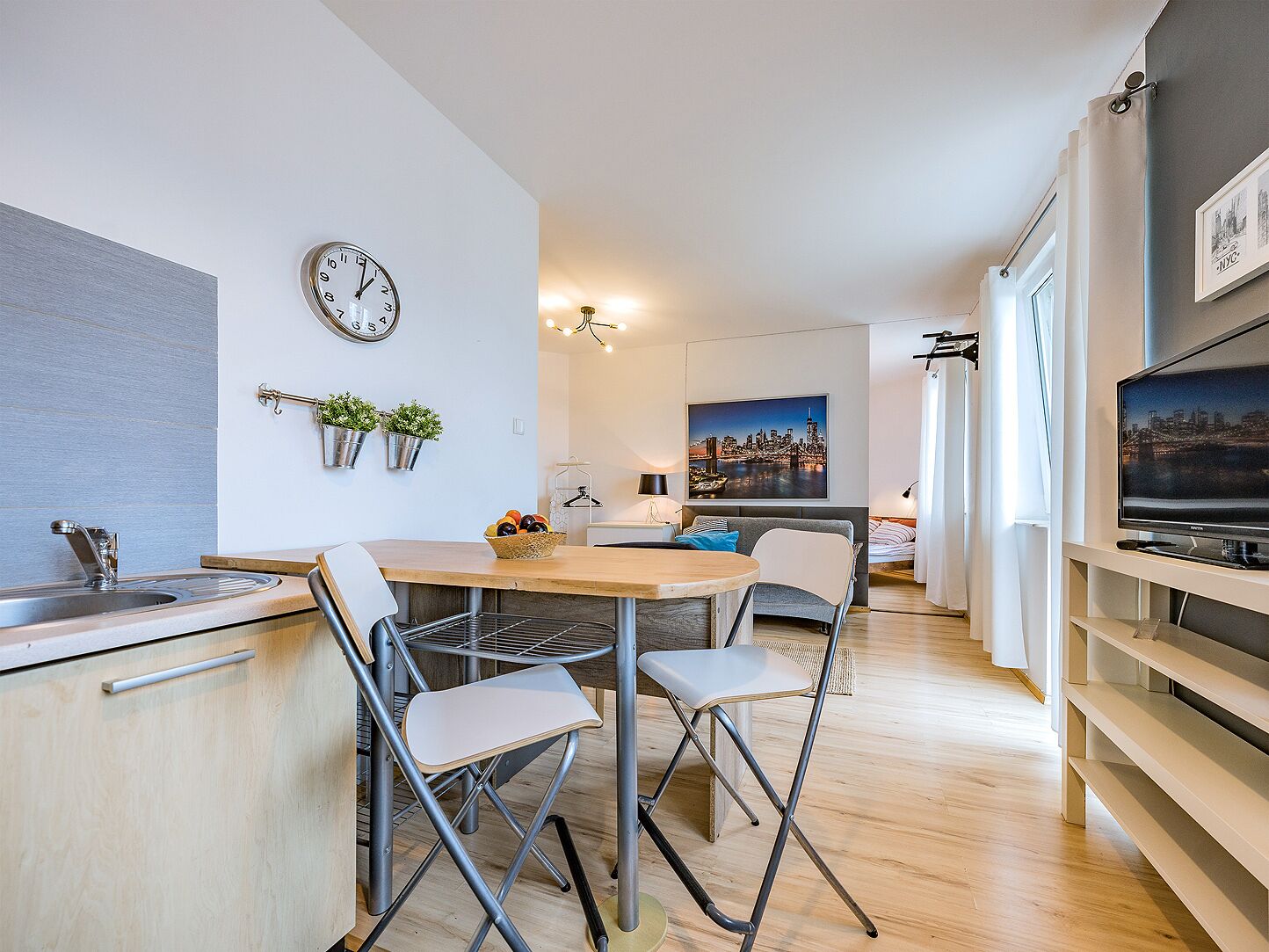 Classic Apartment, 1 Bedroom, Balcony (Przemyska Street 18) | Living area | 32-inch flat-screen TV with cable channels, TV
