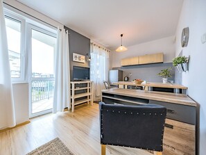 Classic Apartment, 1 Bedroom, Balcony (Przemyska Street 18) | Living area | 32-inch flat-screen TV with cable channels, TV