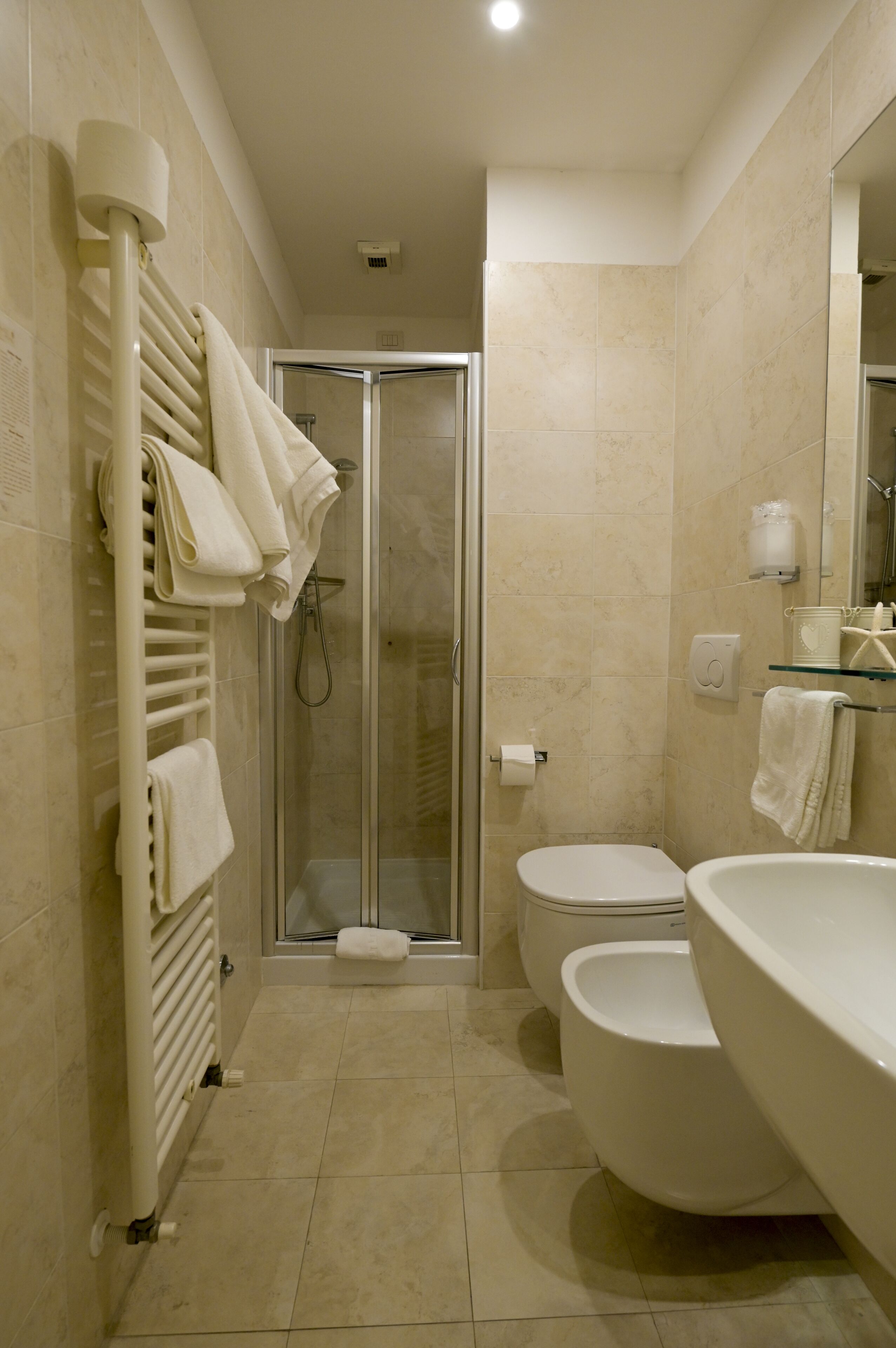 shower, bidet, towels