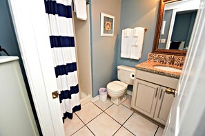 Shower, towels, soap
