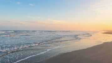 On the beach, beach towels