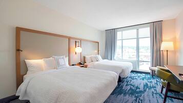 Pillowtop beds, desk, iron/ironing board, free WiFi