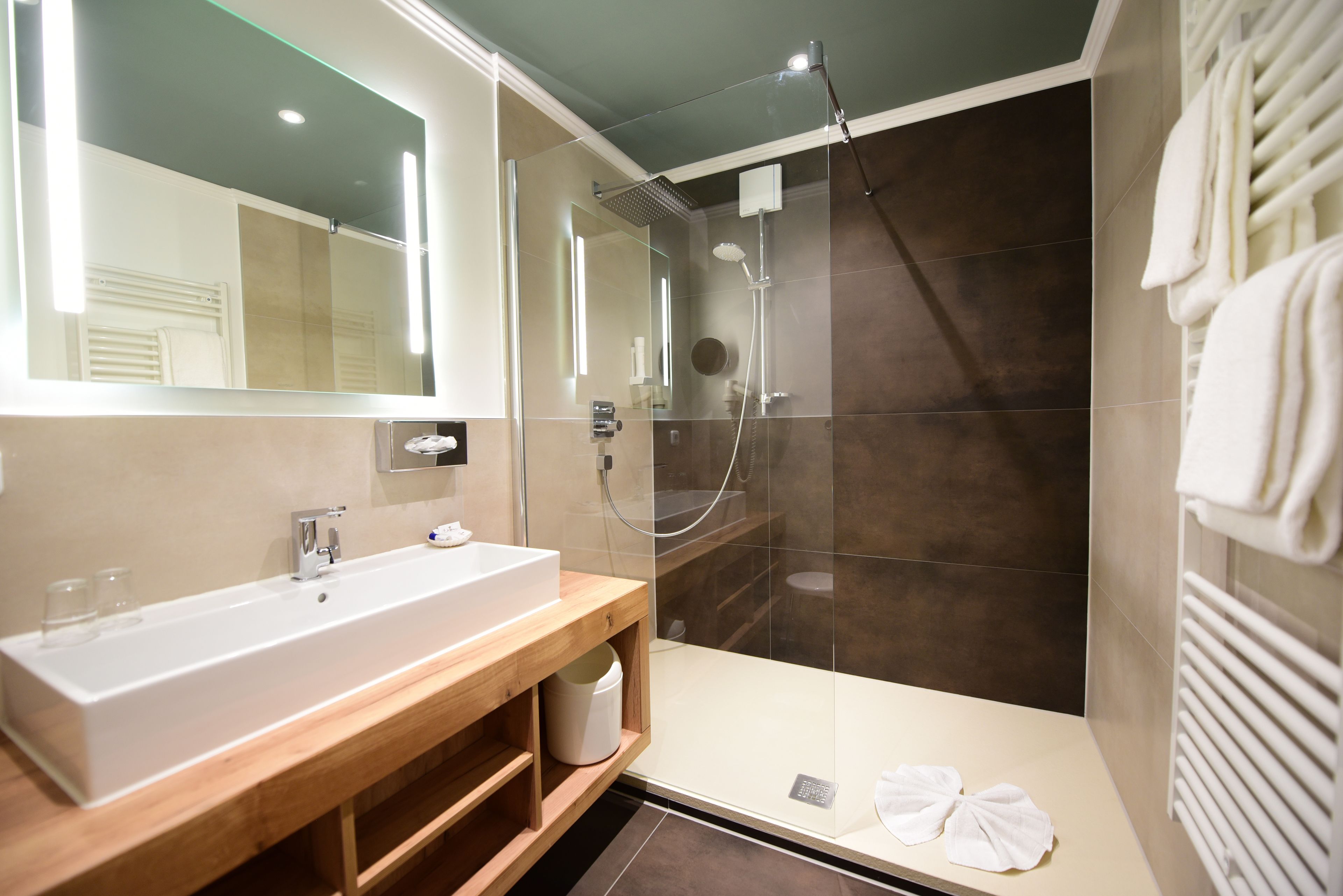 free toiletries, hair dryer, bathrobes, towels