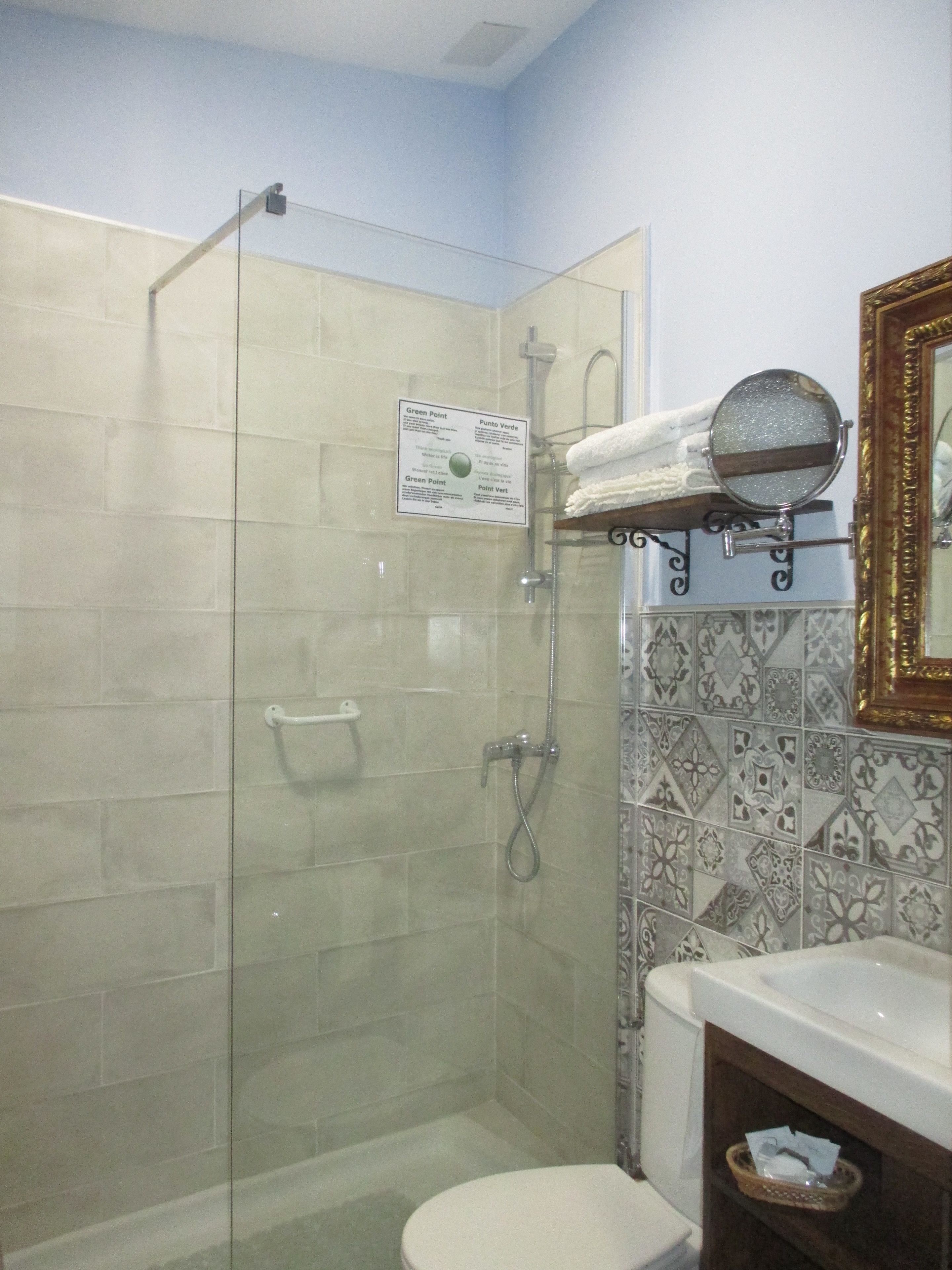 Free toiletries, hair dryer, towels